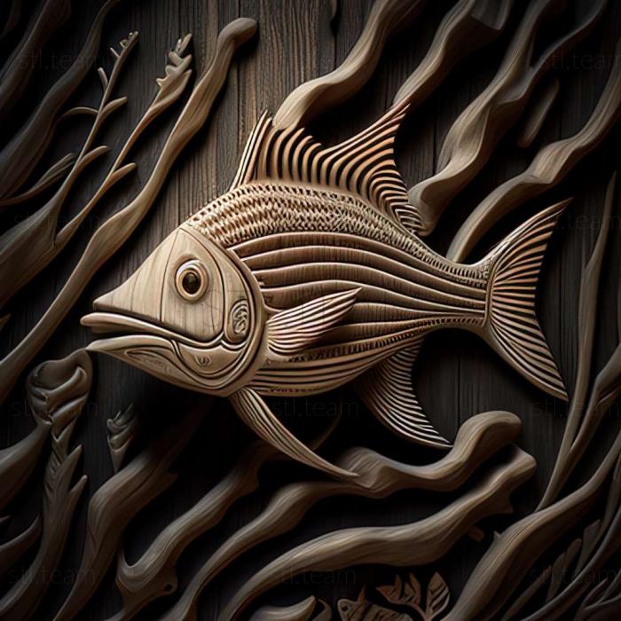 3D model Diagonally striped catfish fish (STL)